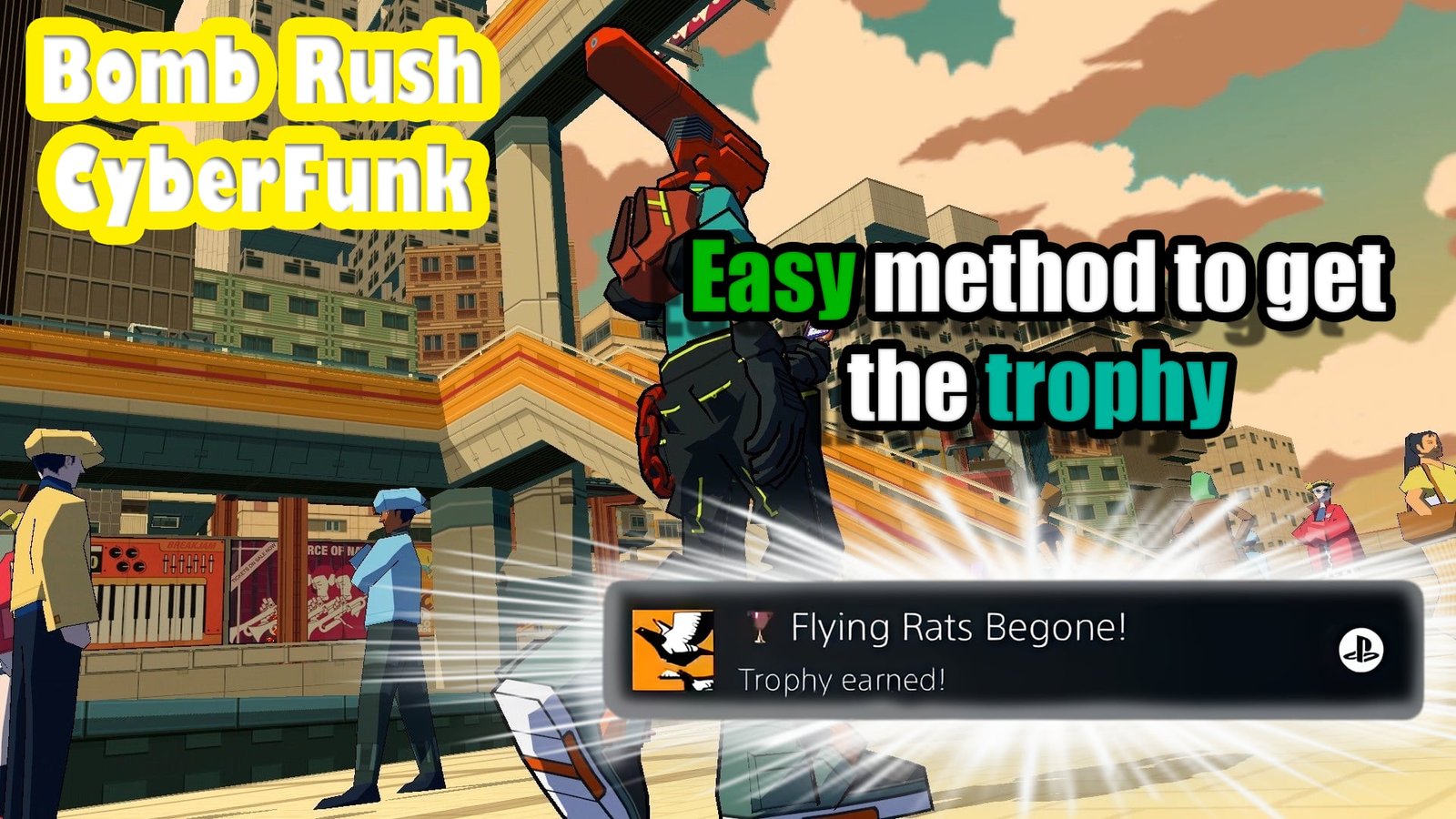 Bomb Rush Cyberfunk "Flying Rats Begone!" mini guide